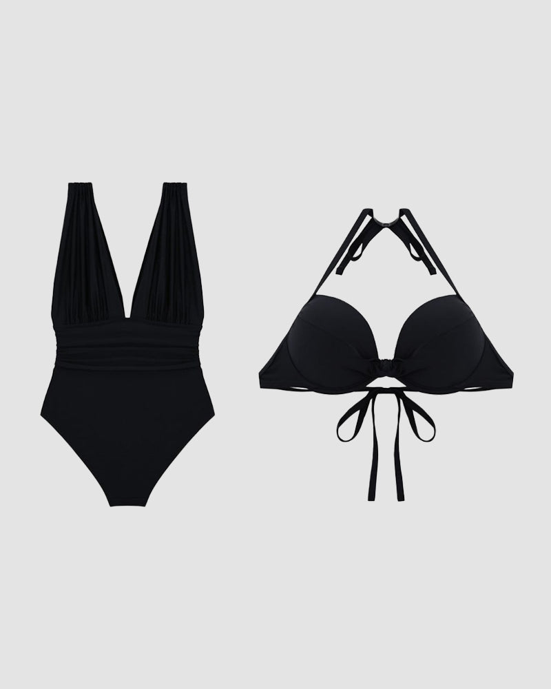 High-Waisted Two-Piece Swimsuit – Flattering and Comfortable