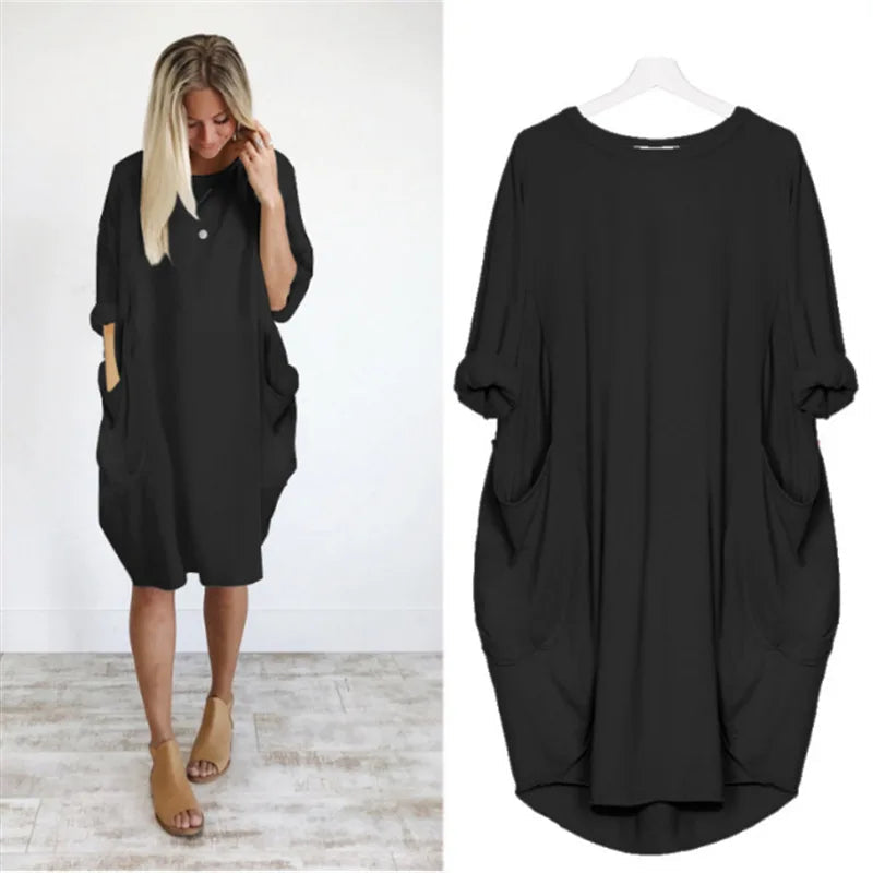 Oversized Cotton Midi Dress – Relaxed and Airy