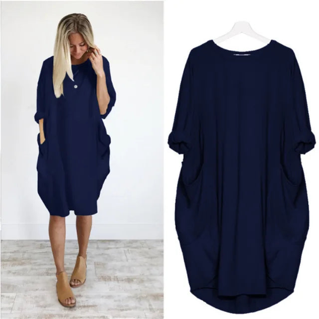 Oversized Cotton Midi Dress – Relaxed and Airy