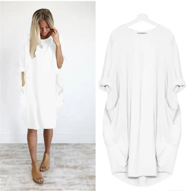Oversized Cotton Midi Dress – Relaxed and Airy