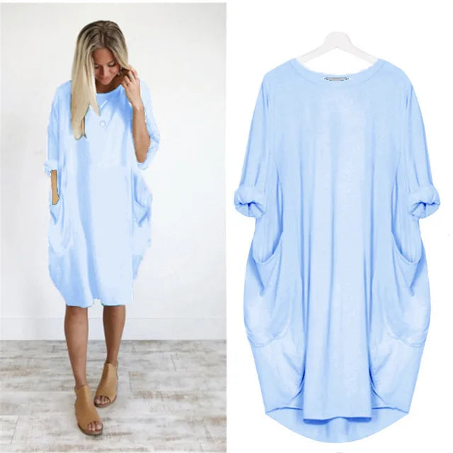 Oversized Cotton Midi Dress – Relaxed and Airy