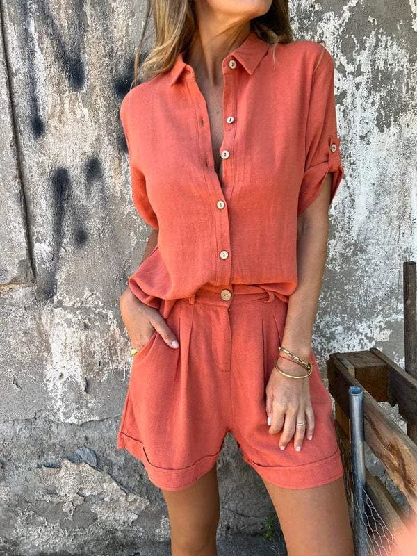 Relaxed Shirt and Shorts Set – Lightweight Summer Outfit