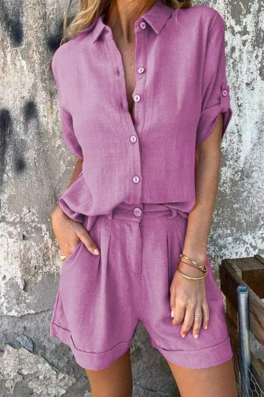 Relaxed Shirt and Shorts Set – Lightweight Summer Outfit