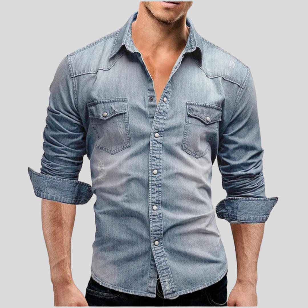 Slim Fit Denim Shirt – Lightweight Classic for Men