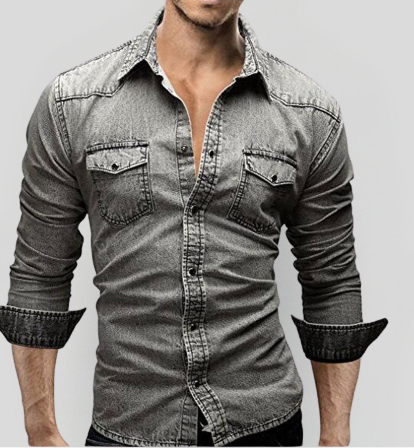 Slim Fit Denim Shirt – Lightweight Classic for Men