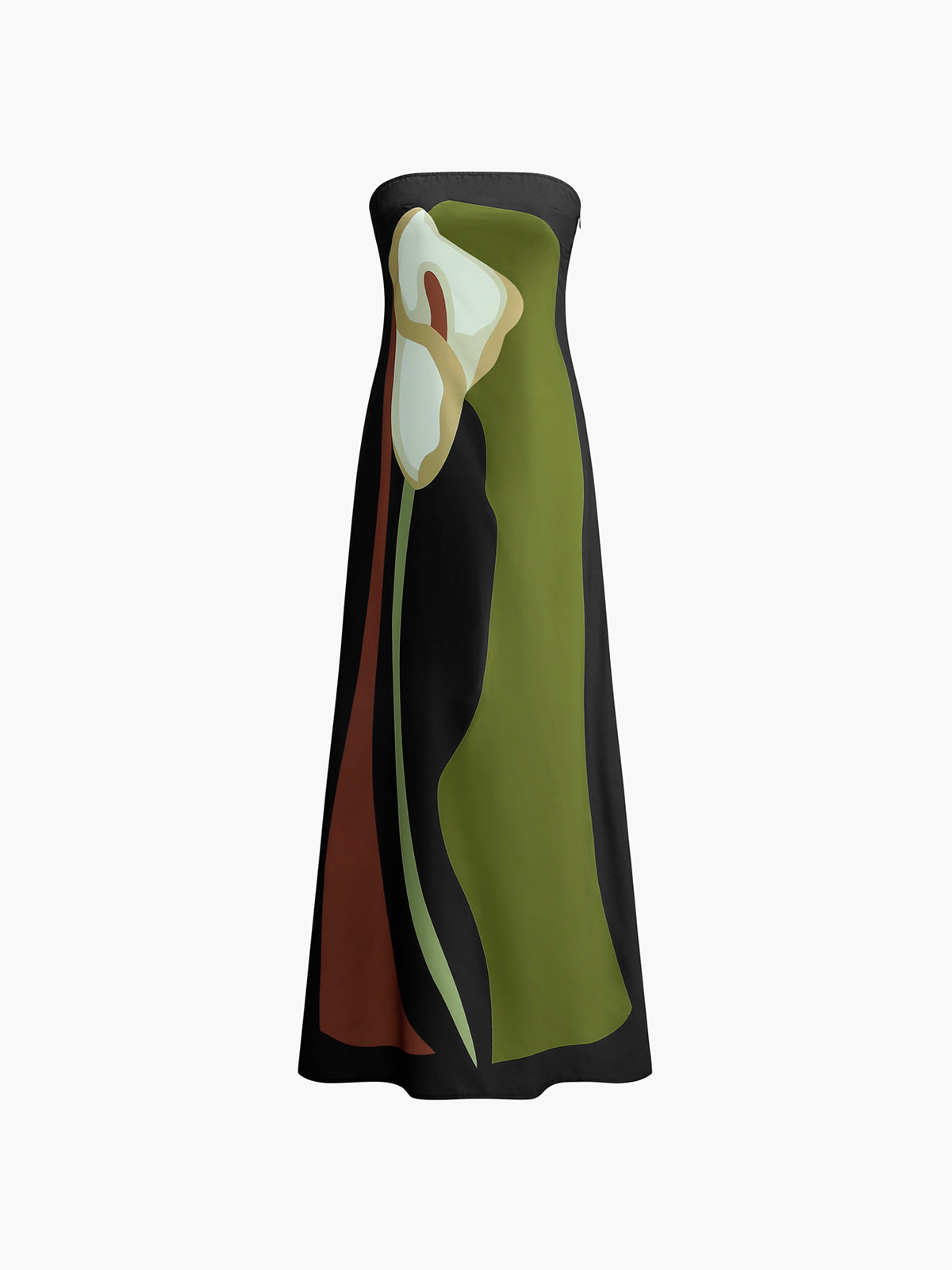 Strapless Long Cocktail Dress – Elegant and Flowing