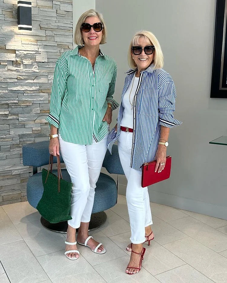 Striped Casual Button-Down Shirt – Lightweight and Stylish