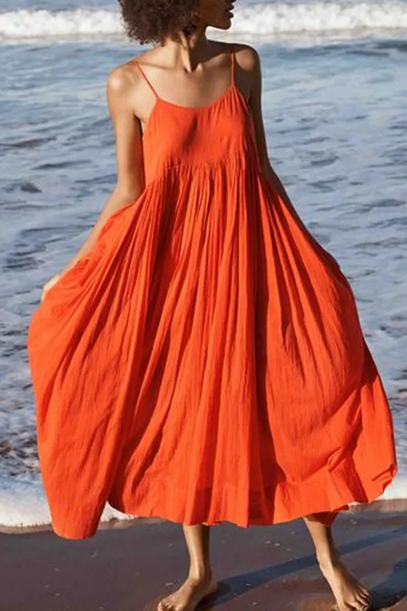 Summer Patchwork Midi Dress with Spaghetti Straps – Breezy and Light