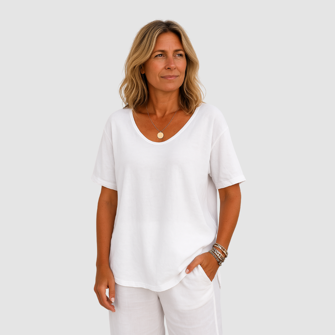 U-Neck Loose Fit Summer T-Shirt – Light and Comfortable