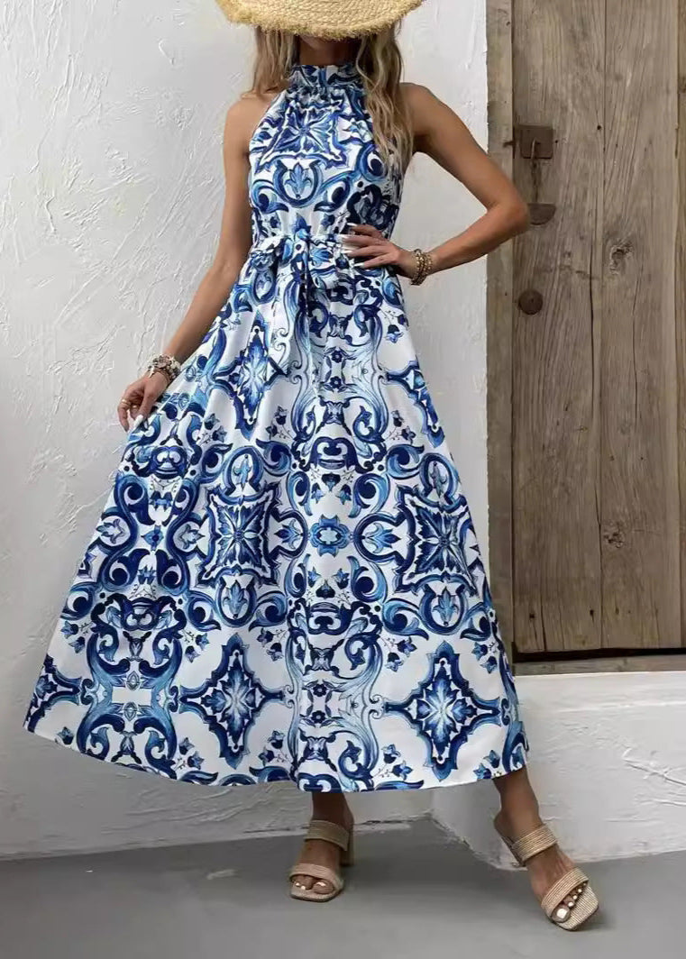 Bohemian Halter Neck Maxi Dress – Flowing and Elegant