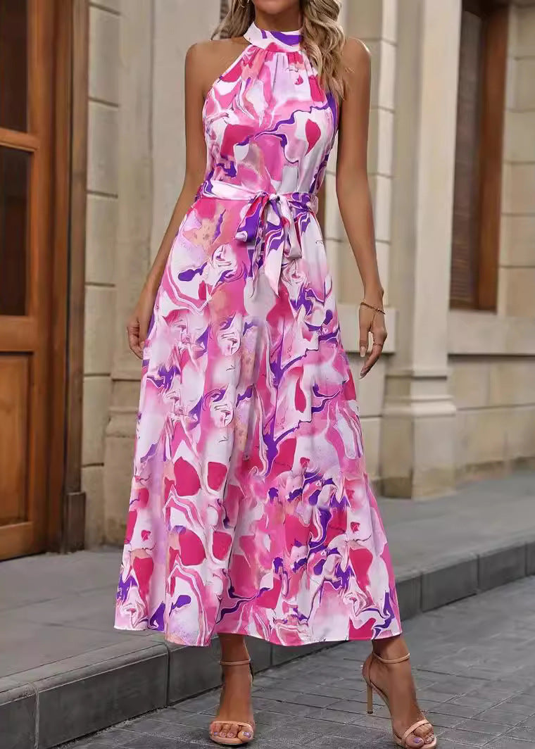 Bohemian Halter Neck Maxi Dress – Flowing and Elegant