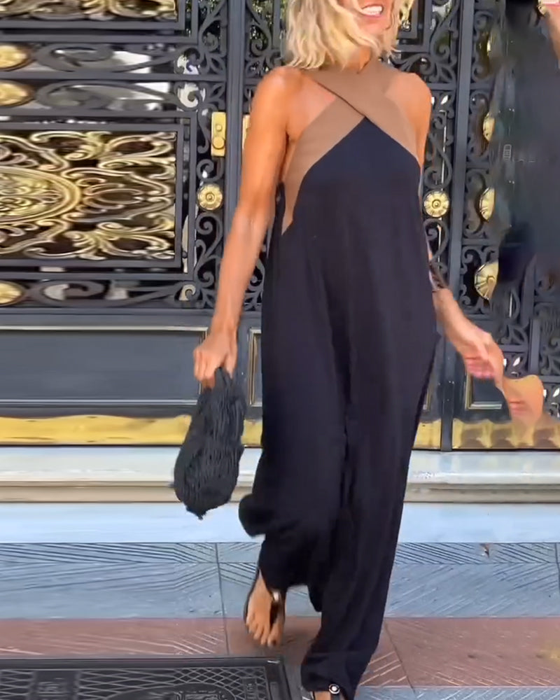 Flowing Summer Dress with Crossover Collar – Light and Flattering
