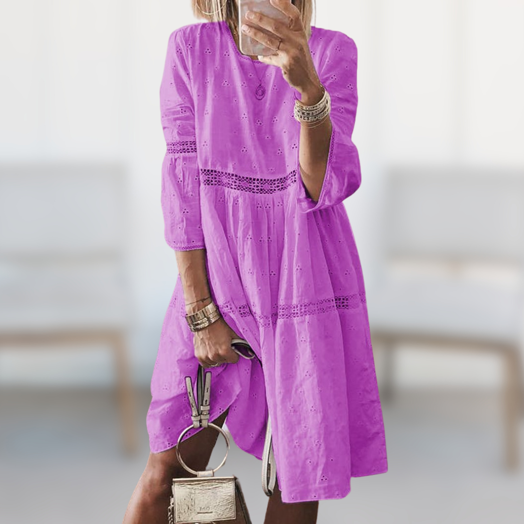 Loose Cotton Summer Dress with Long Sleeves – Cool and Relaxed