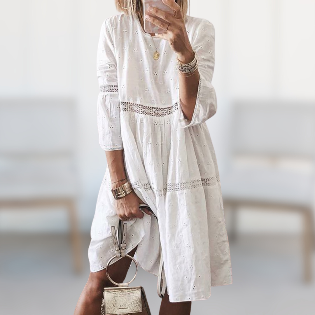 Loose Cotton Summer Dress with Long Sleeves – Cool and Relaxed