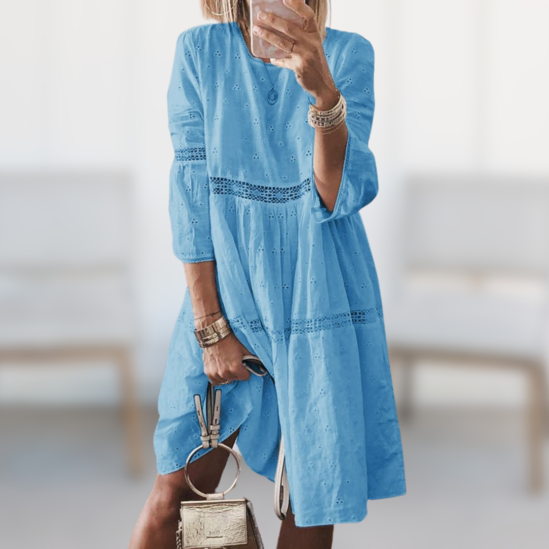 Loose Cotton Summer Dress with Long Sleeves – Cool and Relaxed