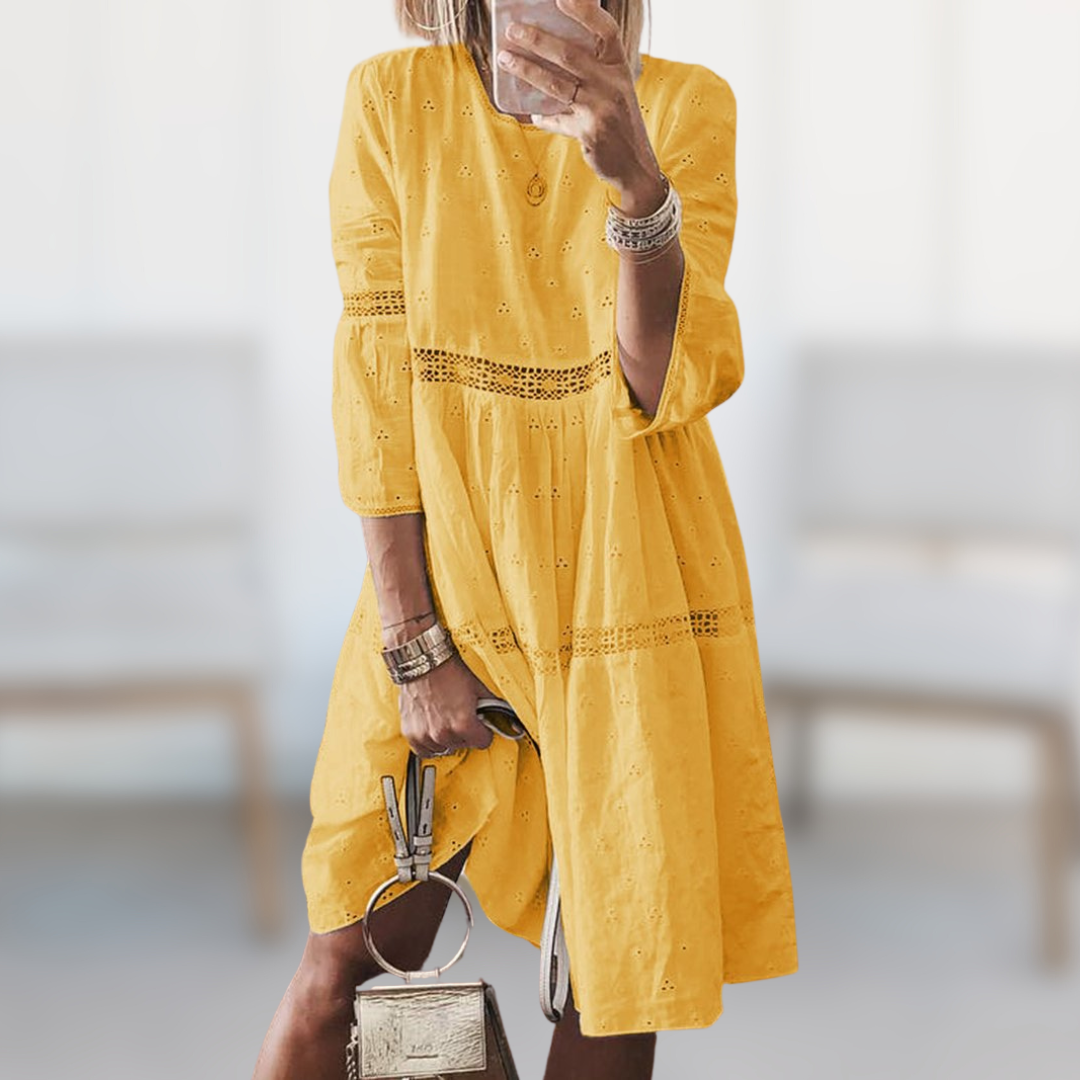 Loose Cotton Summer Dress with Long Sleeves – Cool and Relaxed