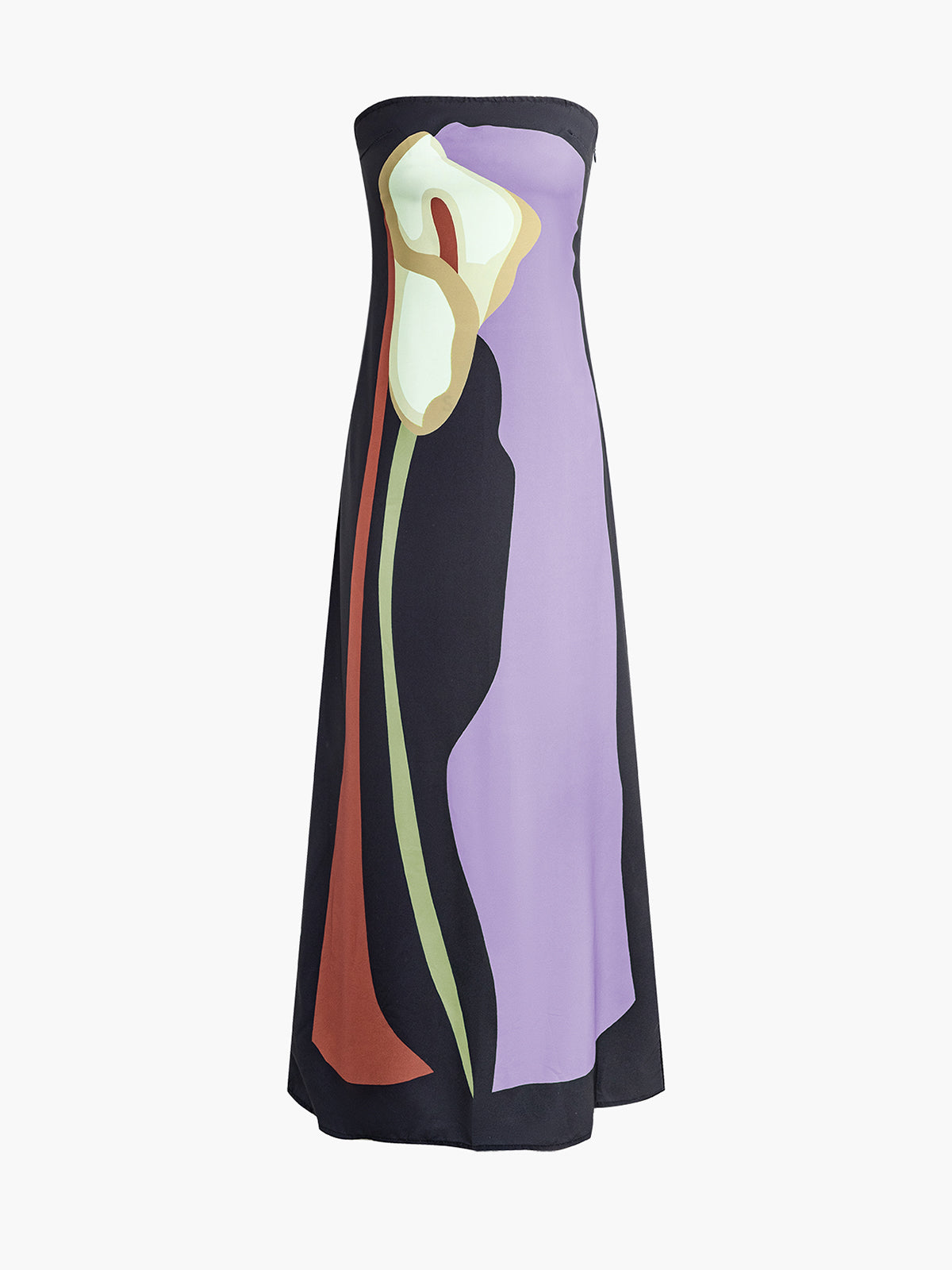 Strapless Long Cocktail Dress – Elegant and Flowing