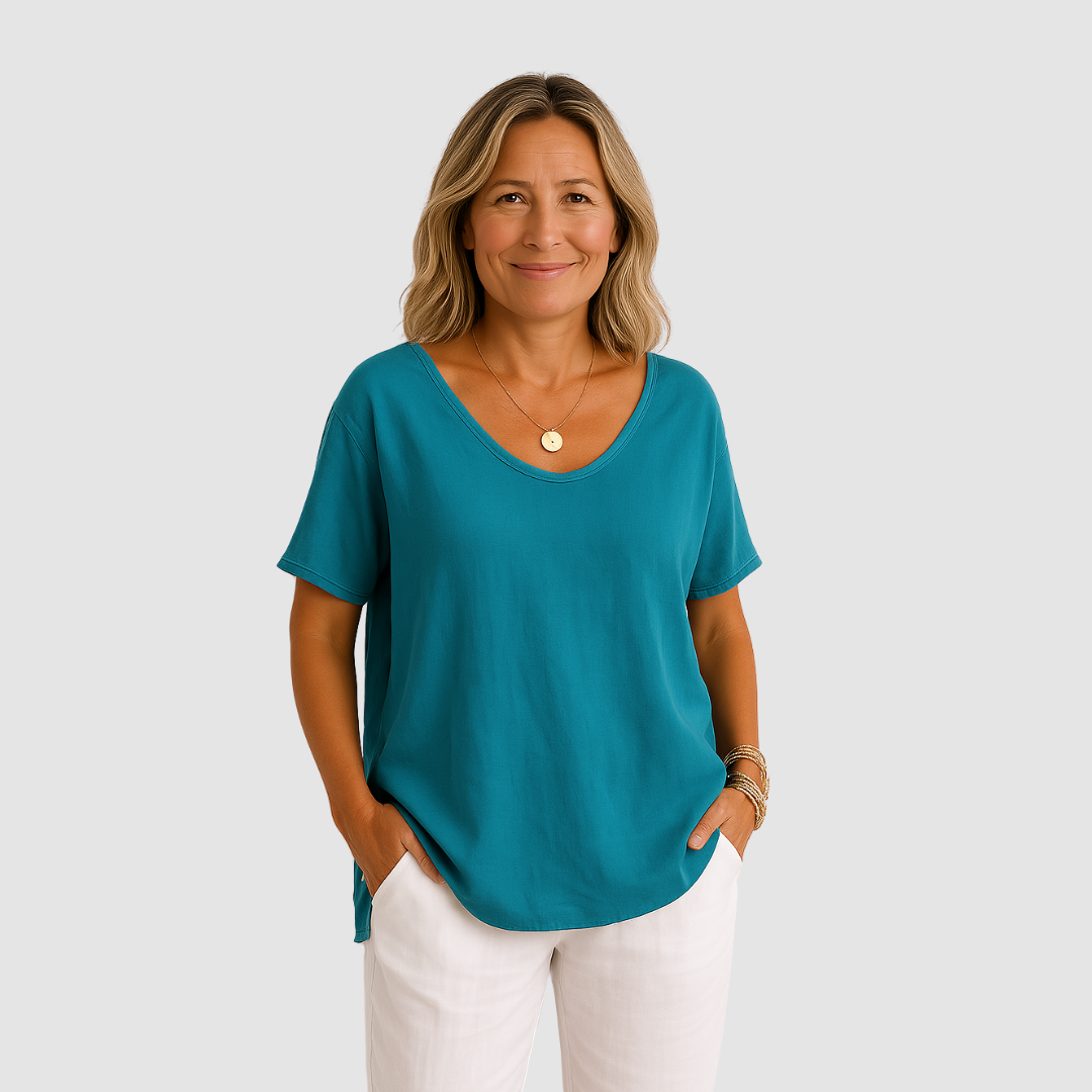 U-Neck Loose Fit Summer T-Shirt – Light and Comfortable
