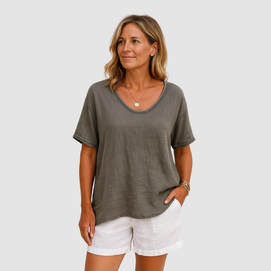U-Neck Loose Fit Summer T-Shirt – Light and Comfortable